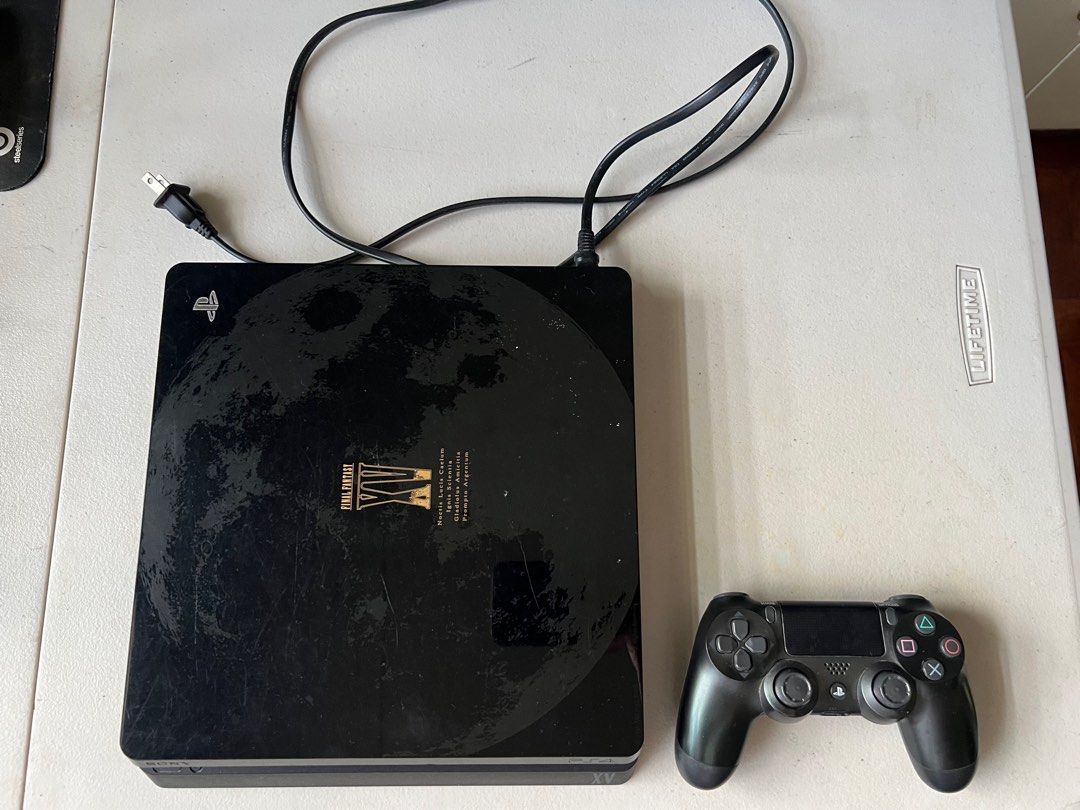 PS4 Slim 1TB Final Fantasy Edition (Category: PlayStation) located in Paranaque City. Submitted by raphaels_things (Listing ID 1401597428, Image 1). Description: Take all the items for 8k. PS4 (1TB) and Gun Metal controller are working. 9 Games are included in the picture. NBA, Overwatch, Call of Duty, Minecraft, etc. Freebies: 2 DS4 controllers but need repair. Loc: BF Parañaque RFS: Decluttering .