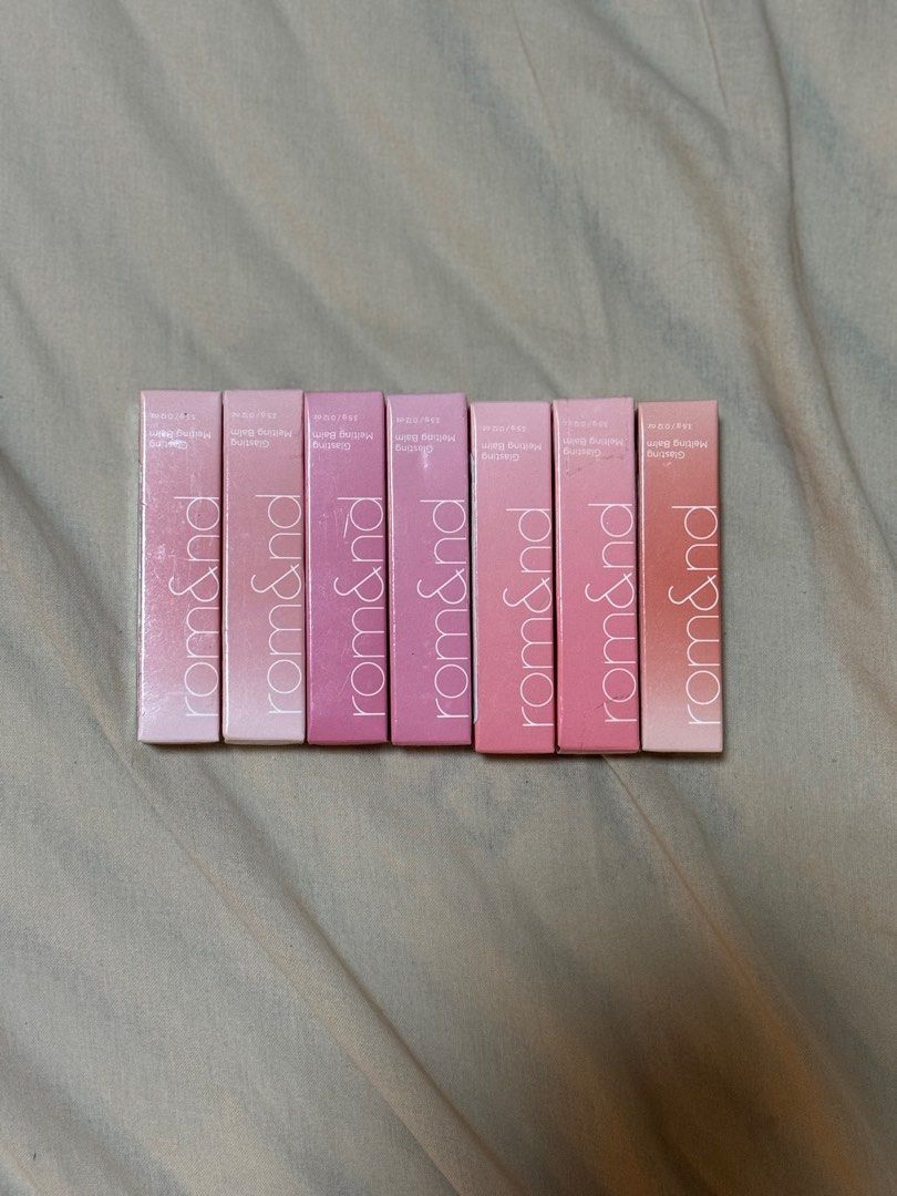 Romand Glasting Melting Lip Balm (Category: Makeup) located in Pasig City. Submitted by daniellasf (Listing ID 1401697789, Image 1). Description: Rlly rlly good formulation Bnew, Japan bought Php 300 per piece Available shades: 2x 06 Kaya Fig 2x 07 Mauve Whip 2x 12 Veiled Rose 1x 13 Scotch Nude SRP is Php 385 Other Don Quijote finds available (Check profile).