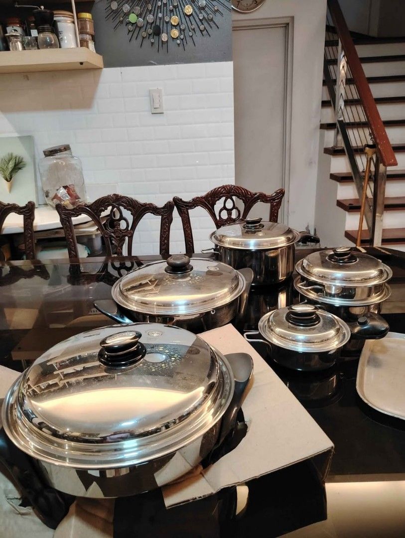 Saladmaster cookware Set - Pre owned (Category: Cookware & Accessories) located in Dasmarinas. Submitted by solstice.style (Listing ID 1401545662, Image 3). Description: SALE‼️‼️‼️ -Take all for 160k (negotiable pa po) - selling this before 200k (kelangan lang money for medical expenses) -Market Value as of 2026 of this set is 275k -with saladmaster cleaner -and saladmaster booklet/inclusions) SALADMASTER SET ( 6 PCs) - 1Roasting Pot ( Big Size) 