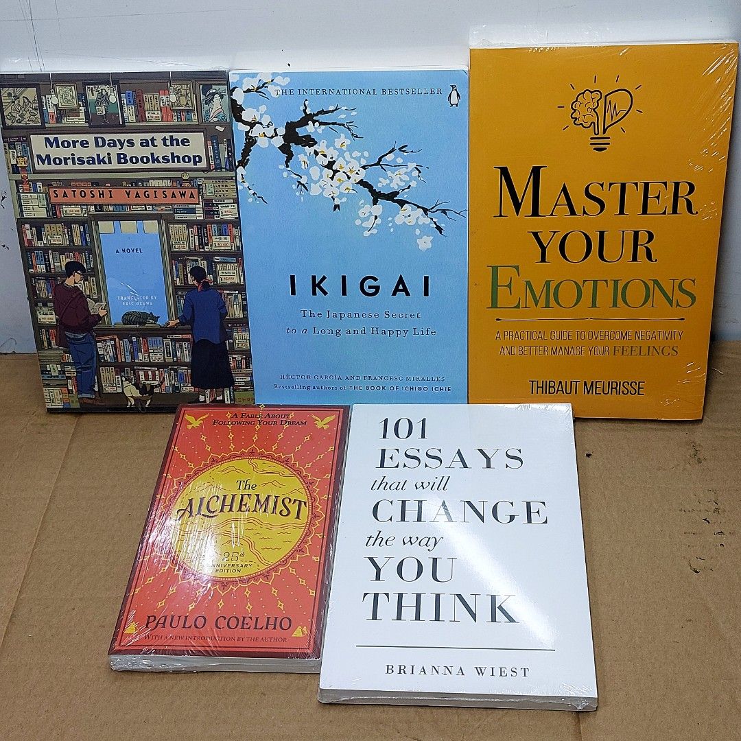 Self-Help Books Bundle (Category: Storybooks) located in Manila. Submitted by booktok_ph (Listing ID 1401297644, Image 1). Description: Pricelist: Days at the Morisaki Bookshop - 199 Ikigai - 150 Master your Emotions - 150 Alchemist - 118 ❌️ SOLD❌️ 101 Essays - 150❌️ SOLD❌️ [TAKE ALL 3 BOOKS FOR ONLY ₱470] • All Brandnew • Free bookmark 📍Marikina City 📦 COD Nationwide | Fast and Reliable Shipping For inquiries, feel free to message us! #Booktok