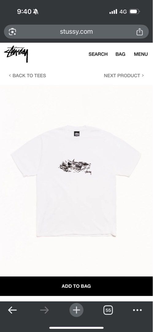 Stussy Fawn Tee (Category: Tshirts & Polo Shirts ) located in Manila. Submitted by prinsloo_ (Listing ID 1401582559, Image 1). Description: 10/10 condition with paperbag and receipt NON NEGO Bought this from Stussy Taiwan RFS: Size too big on me.