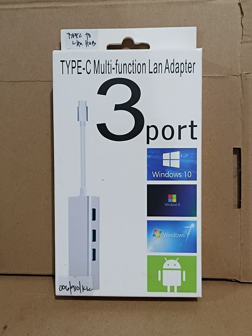 Type C Multifunction Lan Adaptwr with 3 USB 1 Lan rj45 (Category: Cables & Adaptors) located in Manila. Submitted by mxrx_ (Listing ID 1401626467, Image 2). Description: .