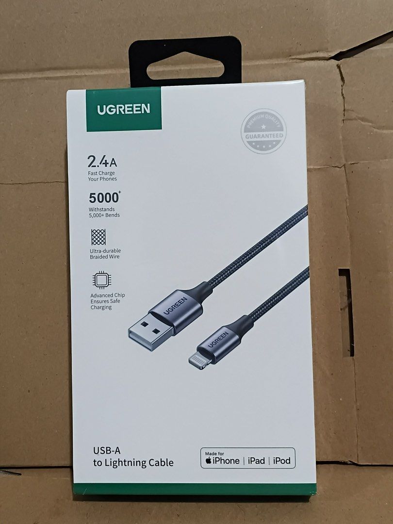 UGREEN USB to Lightning Braided Cable (1m/2m) (Category: Chargers & Cables) located in Manila. Submitted by mxrx_ (Listing ID 1401628958, Image 1). Description: .