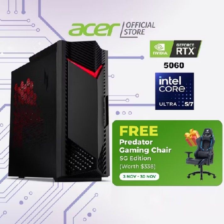 Acer Predator Gaming PC RTX 5060 - FREE Chair!