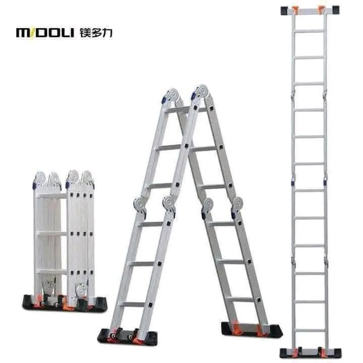 Aluminum multi purpose ladder (Category: Ladders & Steps) located in Manila. Submitted by saguittarian06 (Listing ID 1403315762, Image 2). Description: 3.7 M LADDER SIZE ：100 CM X 38 CM（FOLDED） 📌GOOD QUALITY ✅NEW ARRIVAL.