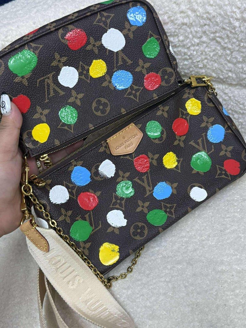 Authentic Lv multi pochette limited edtion microchipped (Category: Luxury Bags & Wallets) located in Quezon City. Submitted by jhaediah (Listing ID 1359631107, Image 2). Description: Multi pochette yayoy limited ed microchipped Rank a condition With dustbag code :16.