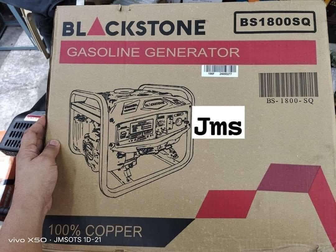 Blackstone generator (Category: Everything Else Others) located in Manila. Submitted by saguittarian06 (Listing ID 1403291016, Image 1). Description: Blackstone generator 1800 wtts This can be used for fan, light, charger and washing.