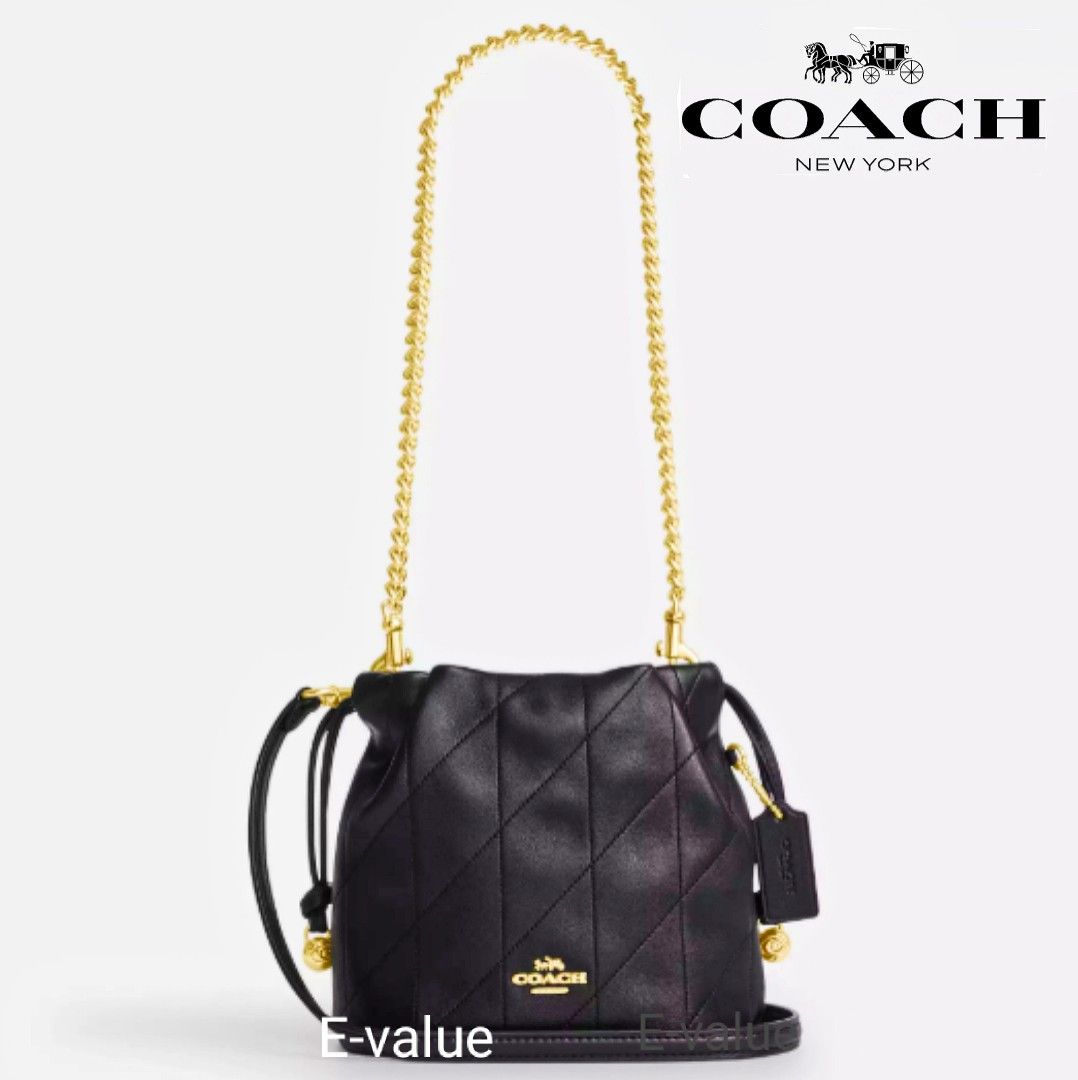 Coach Stringer Bag Coach Original Black With Quilting Faye Mini Drawstring With Ruching ...