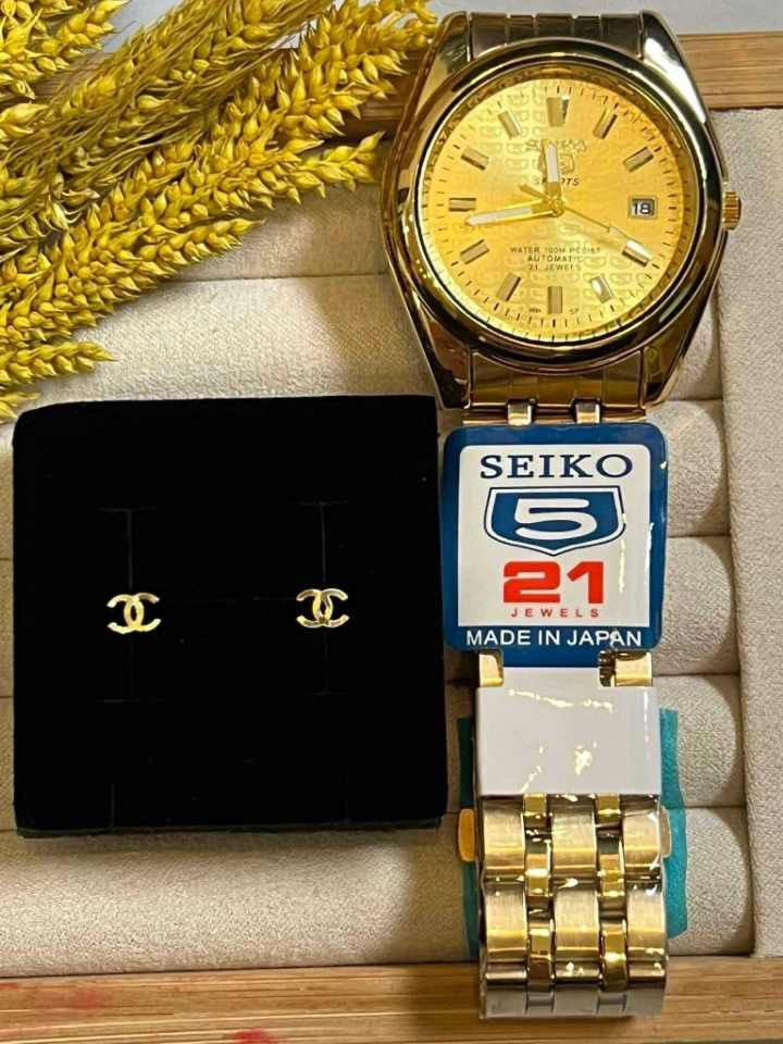 Combo Set Prem Watch|18K Saudi Gold Stud Earrings (Category: Earrings) located in Caloocan City. Submitted by cheskhaionlinestore2.0 (Listing ID 1403262430, Image 3). Description: COMBO SET- STUD EARRING GOLD LOCK |PREMIUM WATCH CASH- ₱2250 COD with dp- ₱2300 add 100 sa price pag ball stud earrings 🍒18K Saudi Gold 🍒 💯Nasasangla/ Pawnable 💯 🍒 Wise and Good Investment 😉 🍒 Legit and trusted seller✨ 🍒 Money back guarantee if proven fake💯 How