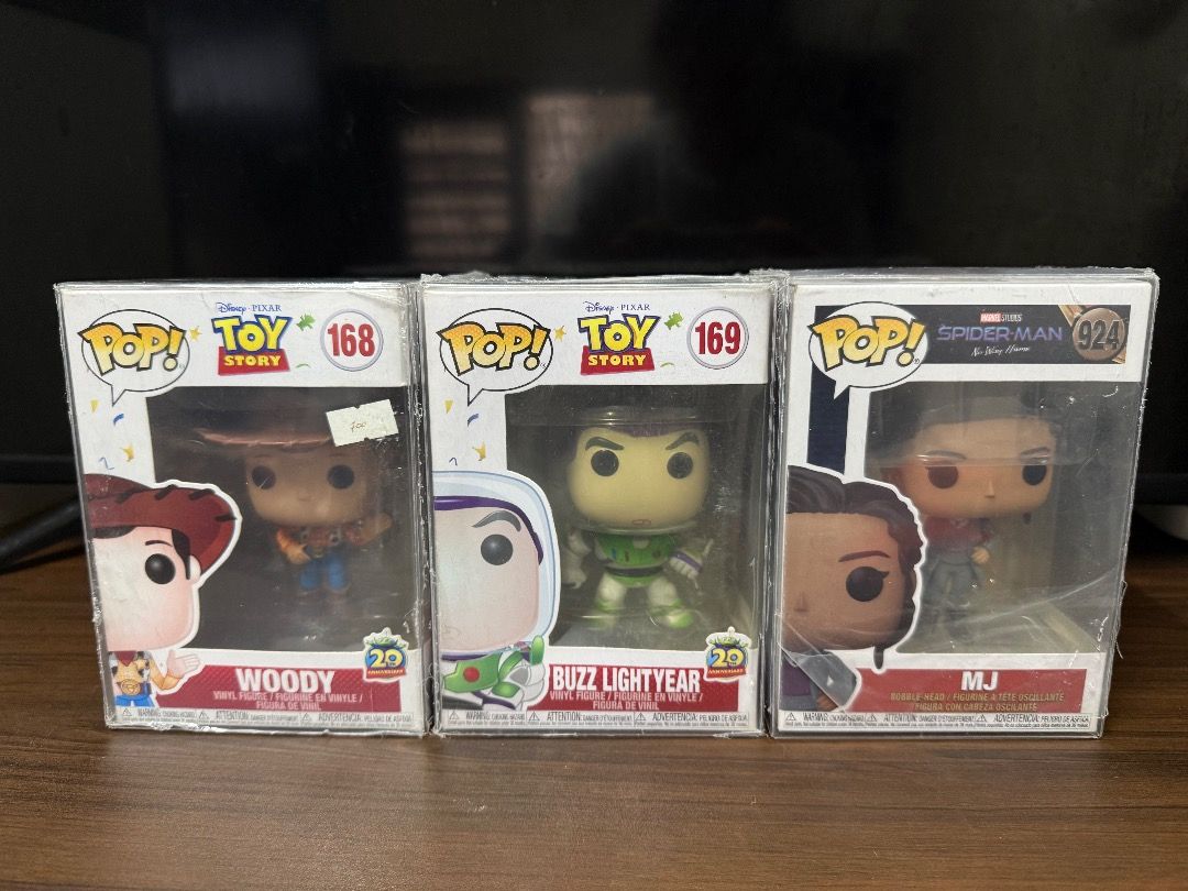 FUNKO POP TOY STORY AND SPIDER MAN (Category: Figurines & Statues) located in Malabon City. Submitted by cate.clearspace (Listing ID 1403403521, Image 1). Description: ‼️FOR SALE‼️ 📍NOOB (means never-out-of-box) 📍 Feel free to message me for additional photos 📍 LAST PRICE POSTED Free Pop Protector MARVELS 924 SPIDERMAN - MJ - PHP 300.00 DISNEY 168 TOY STORY - WOODY - SOLD 169 TOY STORY - BUZZ LIGHTYEAR - SOLD Please note of the following ✨ Sel