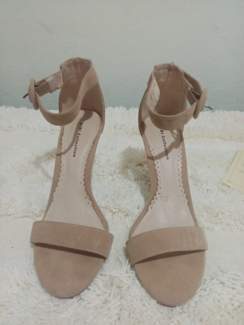 Nude Beige High - Heels With Black Bow Calfskin