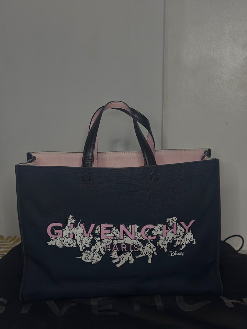 Givenchy x Disney 101 Dalmatian Tote Bag (Category: Luxury Bags & Wallets) located in Cavite. Submitted by danikamss (Listing ID 1403284139, Image 1). Description: ✔️Givenchy x Disney 101 Dalmatians Medium G Tote Bag (canvas) ✔️PH Store bought (with white tags, dust bag, paper bag) ✔️ black exterior, pink interior (internal stains: pen marks external: wash marks Meet up around Cavite, Macapagal Online Payments: BPI, BDO NOTE: photo may vary due t