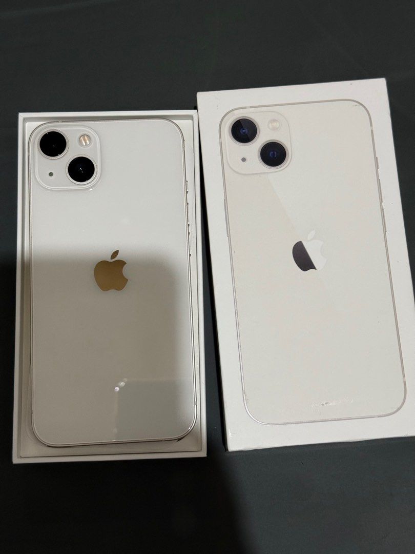 Iphone 13 128gb Starlight (Category: iPhone 13 Series) located in Manila. Submitted by krtic (Listing ID 1403406143, Image 2). Description: For sale‼️ Iphone 13 128gb Openline Complete with box same imei No issue 100% makinis Good as new talaga! rfs: upgrade 📍Malate, Manila.