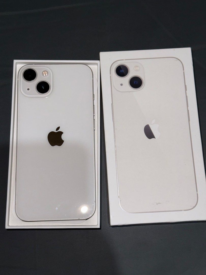 Iphone 13 128gb Starlight (Category: iPhone 13 Series) located in Manila. Submitted by krtic (Listing ID 1403406143, Image 1). Description: For sale‼️ Iphone 13 128gb Openline Complete with box same imei No issue 100% makinis Good as new talaga! rfs: upgrade 📍Malate, Manila.