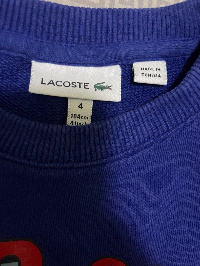 LACOSTE SWEATER (Category: Babies & Kids Fashion) located in Imus. Submitted by jrueee (Listing ID 1403291745, Image 2). Description: PM FOR MORE IMAGES AND QUESTIONS.