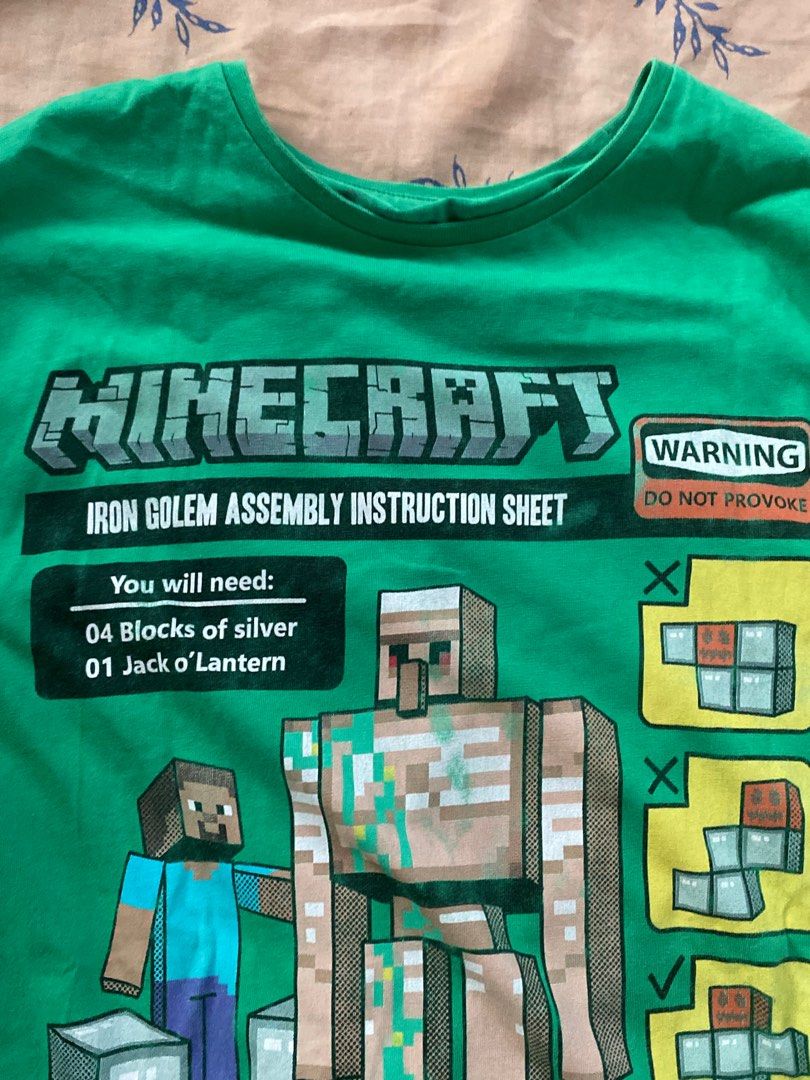 Minecraft Iron Golem Long Sleeve Shirt (Category: Babies & Kids Fashion) located in Manila. Submitted by _lavndr (Listing ID 1403336815, Image 2). Description: 📍Metro Mnl - can fit medium to large - color may vary due to lighting - same day delivery or via jnt - sf is shouldered by buyer rfs: decluttering .