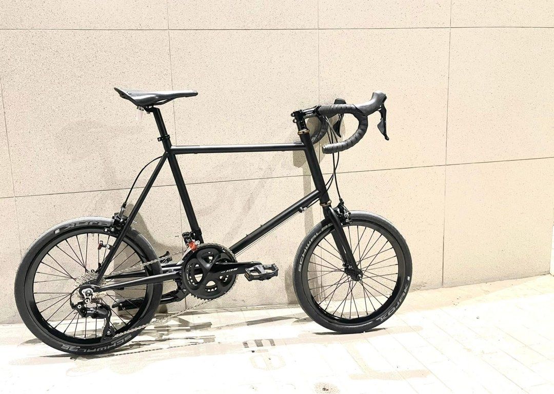 MINI VELO 21 TECHNOLOGY (FOR SALE!) (Category: Bicycles) located in Quezon City. Submitted by chrismanuel1024 (Listing ID 1403323444, Image 1). Description: MINI VELO 21 TECH FOR SALE! 21 TECHNOLOGY (BIG FRAME POWDERCOATED) SHIMANO 105 GS and HUBS NITTO DROP BAR NITTO STEM CHRIS KING HEADSET BROOKS BAR TAPE CAMBIUM BROOKS SADDLE C17 CARVED CAMBIUM SCHWALBE TIRES KOJAK FOLDING SCHWALBE INNER TUBE NEWSON RIMS SHIMANO PEDALS ALL BRAND NEW Price: 80,