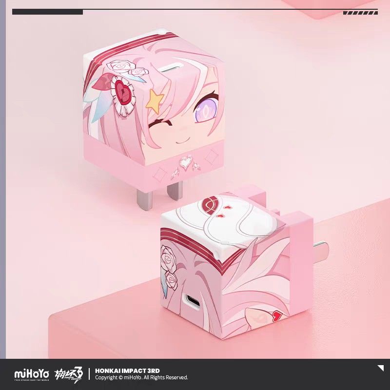 Official Honkai Impact 3 Hi Love Elf Adapter (Category: Cables & Chargers) located in General Mariano Alvarez. Submitted by eiimei (Listing ID 1403397286, Image 2). Description: I WONT ENTERTAIN PEOPLE WHO DOESNT READ DESCRIPTION Release: July 2026 (not accurate, may come early min 3 months) ETA (PH): 1 month after release 💖ITEM • Fast-charging 35W Power Adapter - P1450 Product size: 34x34x39mm Interface: Type C Portable function: 90° foldable p