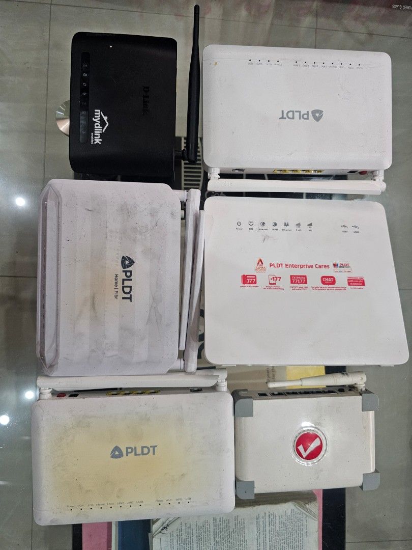 PLDT and D-Link Routers (Category: Networking) located in Calamba. Submitted by rjtrader (Listing ID 1403232373, Image 1). Description: assorted routers for sale used units take all for 500 pesos only.