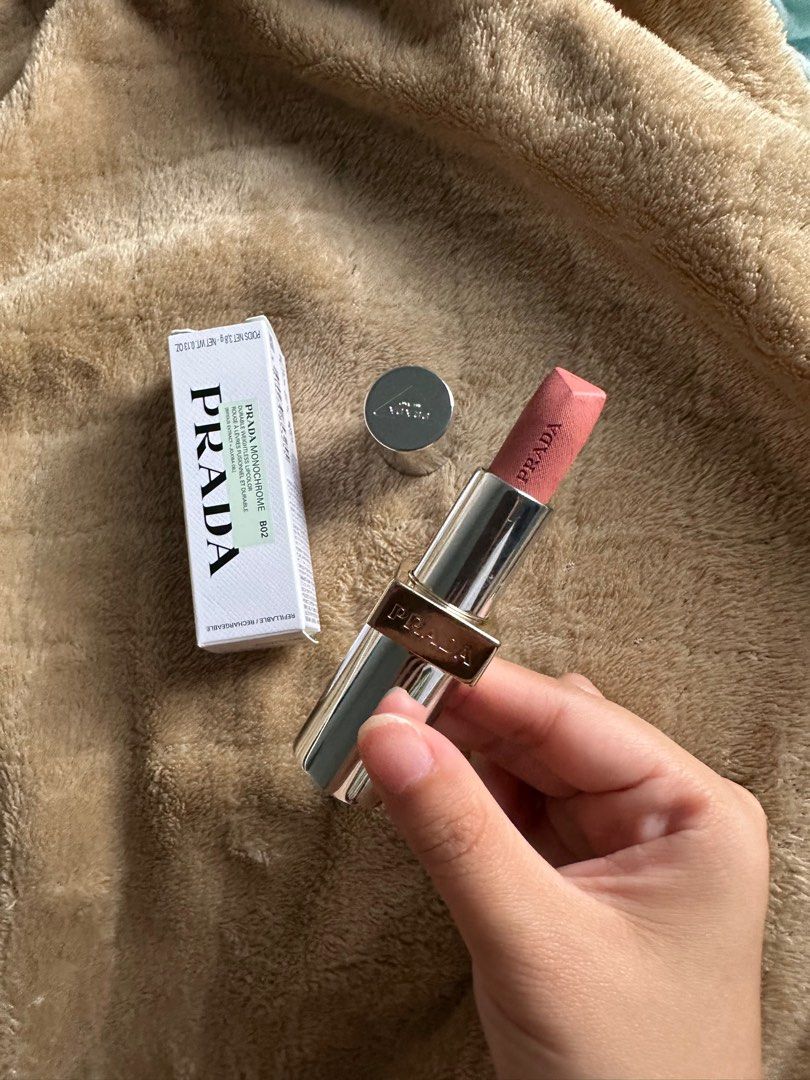 Prada Monochrome Lipstick 802 (Category: Makeup) located in Muntinlupa City. Submitted by pushpop02 (Listing ID 1403319790, Image 2). Description: Swatched. .