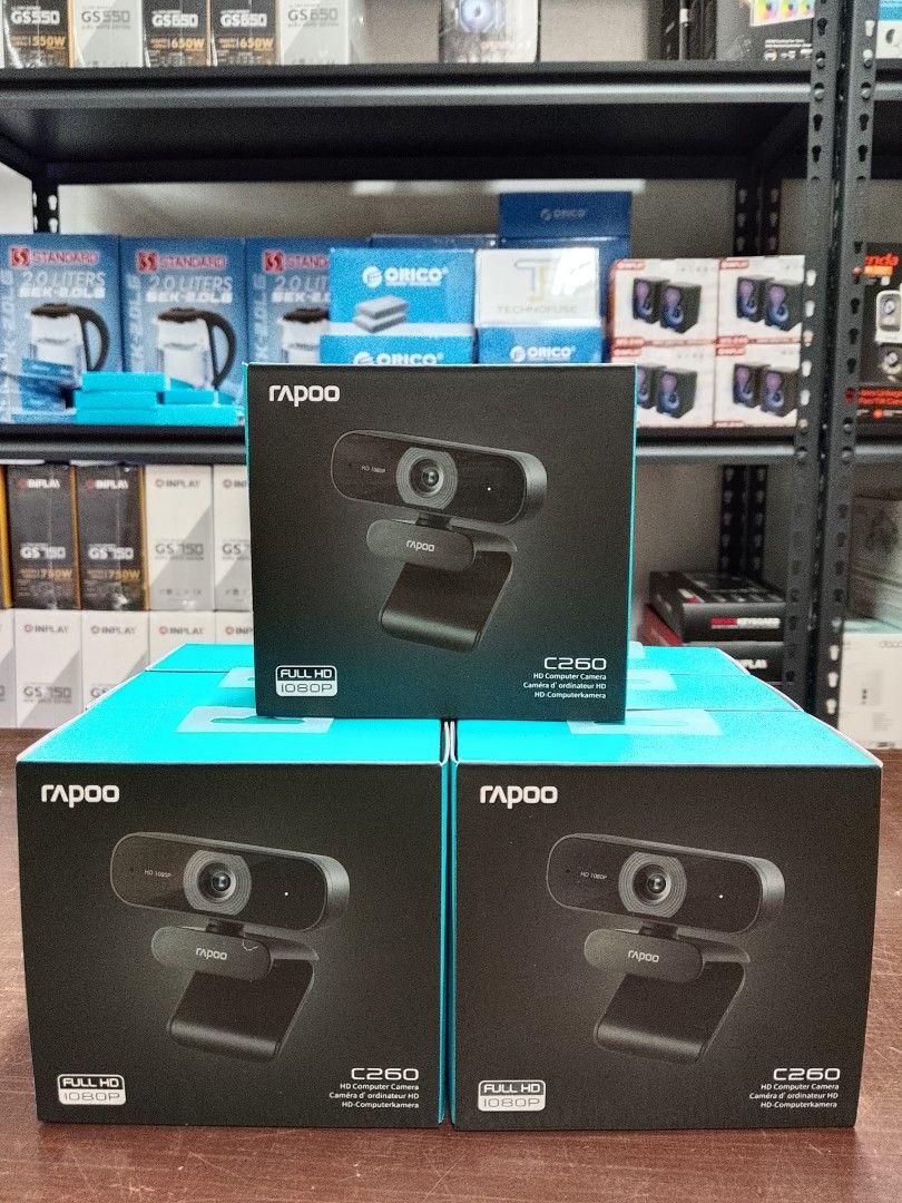 RAPOO C260 WEBCAM (Category: Webcams) located in Pasig City. Submitted by mahara1624 (Listing ID 1403424660, Image 3). Description: Rapoo C260 1080p Full HD USB Webcam Brand New and Original Items 🏍️ Same Day Delivery - Lalamove delivery within Metro Manila - For walk-ins: Always PM first for item availability - We are also open for night time deliveries 🧰 Warranty: - 7 days store warranty for factory defects - 1 Year warranty assistance on sel