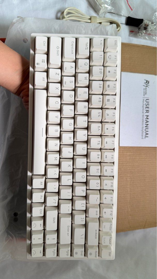 RK84 75% Wireless Mechanical Keyboard with Brown Switches (Category: Computer Keyboard) located in Manila. Submitted by gumble (Listing ID 1403251924, Image 2). Description: About the Product: - THREE MODES : First generation of RGB three-mode wireless keyboards on the market. Wireless mode with stable Bluetooth 5.0, hassle-free 2.4Ghz dongle plus USB-C wired mode for fast and reliable connection. - 84 Keys, Redefine TKL: The innovative 80% uniqu