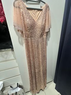slim fit dress slacks Lyrissa Rosegold Short Mesh Sequin Dress main image 0