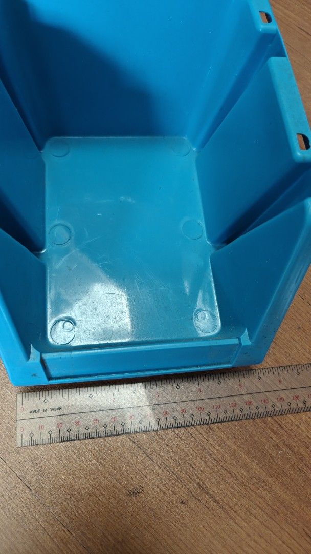 Stackable Bin (Category: Everything Else Others) located in Las Pinas. Submitted by outofthestudio (Listing ID 1403310957, Image 3). Description: Stackable Bin Blue only Selling per piece, I have a lot See photos for the actual size in inches.