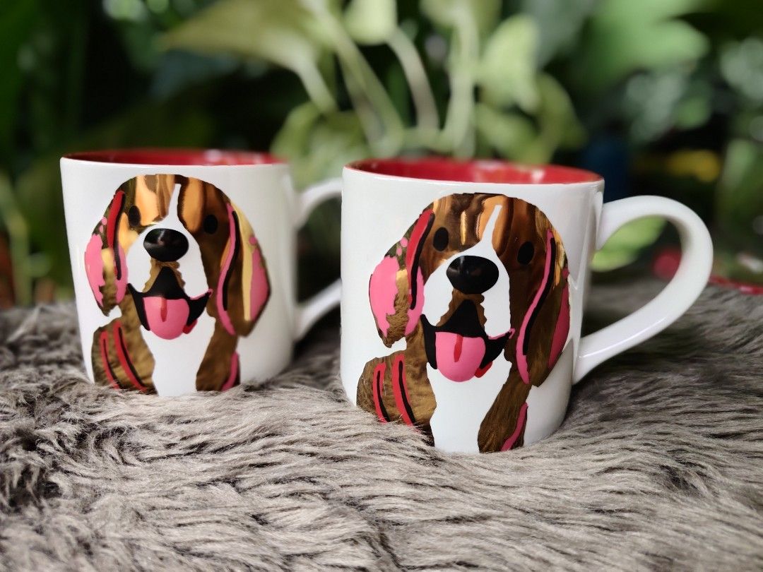 Starbucks Dog Mug (Category: Coffee & Tea Tableware) located in Quezon City. Submitted by anna.anna8 (Listing ID 1403358330, Image 1). Description: - Starbucks mug with a cute dog design. - Features a vibrant red interior with a paw print. - Comfortable handle for easy grip. - Ideal for coffee and tea lovers. - A great addition to your mug collection - new.