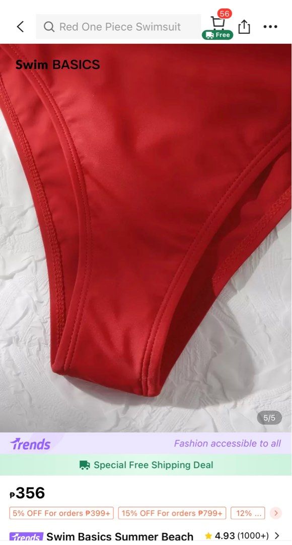 Swim Basics Red One Piece Swimsuit (Category: Bikinis & Swimsuits) located in Manila. Submitted by an.declutter (Listing ID 1403281462, Image 3). Description: - Flattering V-neck - High-cut leg and a scoop back - Textured fabric Rfs: Worn once only (washed & sanitized) 📍 Location: Sta. Mesa, Manila ✨ Size: XS - Semi Medium 💸 MOP: GCash or COD (+₱20) 📦 Courier: J&T (shipping fee starts at ₱40) 🚫 NO RETURN & REFUND If you have any questions, pl