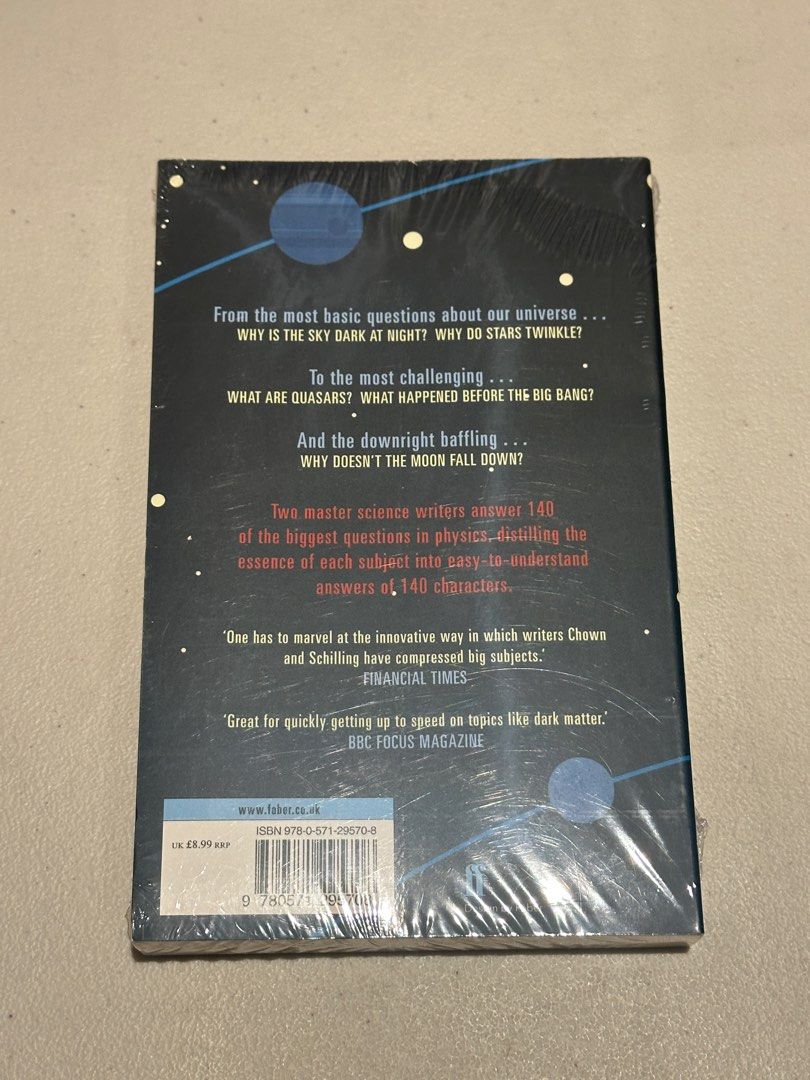 Tweeting the Universe by Marcus Chown (Category: Storybooks) located in Quezon City. Submitted by heavenlyfool (Listing ID 1403392674, Image 2). Description: “Tweeting the Universe" by Marcus Chown, explores big ideas in physics. It answers 140 questions about the universe, from the basics to the challenging. The book is written by two science writers and distills complex subjects into easy-to-understand answers. It's a great way to quickly learn