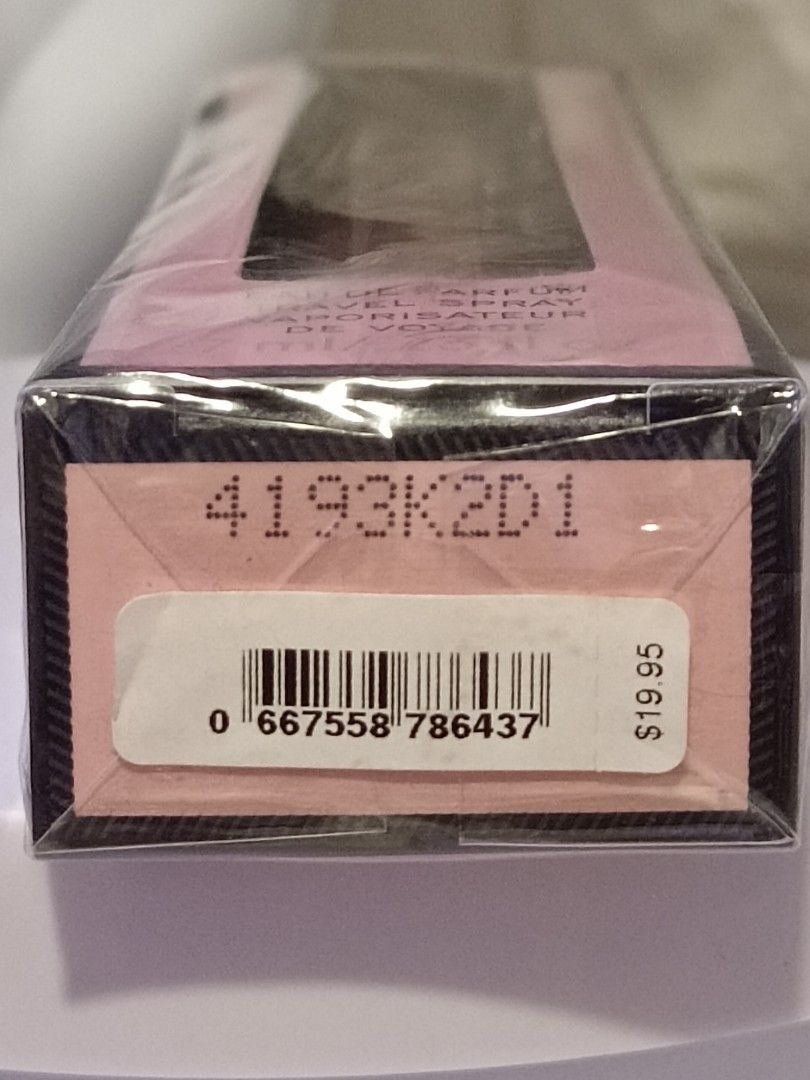 Victoria's Secret Bombshell Travel Spray (Category: Fragrance & Deodorants) located in Rodriguez. Submitted by applepink07 (Listing ID 1403376984, Image 3). Description: - Authentic Victoria's Secret Bombshell Eau de Parfum travel spray - 7ml / 0.25 fl oz - Fragrance notes: Purple passion fruit, Shangri-la peony, vanilla orchid - Includes box with ingredients bought from VS San Francisco original price $19.95 gift for wife gift for her.