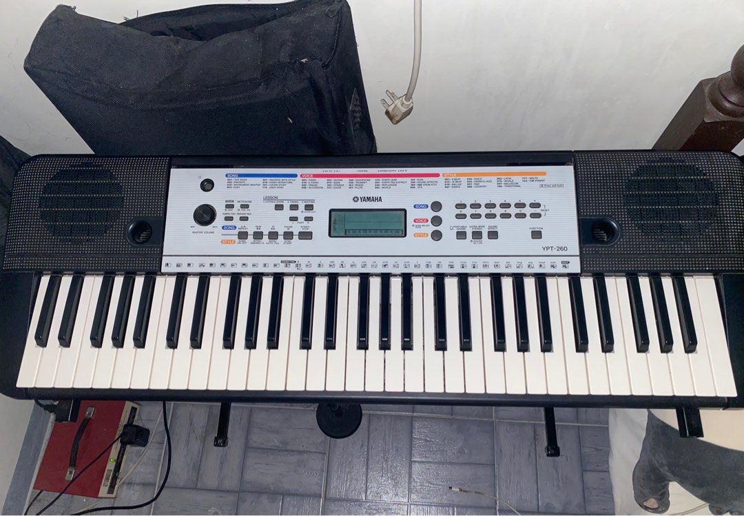 YAMAHA YPT-260 (Category: Musical Instruments) located in Cavite. Submitted by hunnymarie (Listing ID 1403401146, Image 1). Description: Yamaha YPT-260 Inclusions: - keyboard piano case - piano stand - keyboard pedal Used with care. No issues RFS: decluttering LOC: General Trias Cavite .