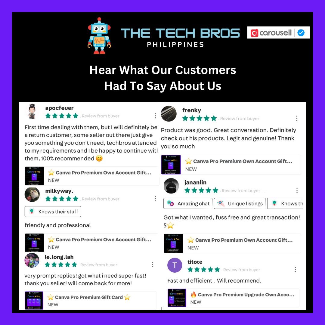 ⭐️ Canva Pro / Canva Education via Email Invite Plan Gift Card ⭐️[Thetechbroph] (Category: Software) located in Manila. Submitted by thegamebroph (Listing ID 1403521950, Image 3). Description: ⚠️There are many sellers in the market who might want to try to sell to you Canva "LIFETIME". Truthfully there is no such thing as lifetime, it is bs and fake advertisement. You can get kicked out anytime! ⚠️ 🔥PRODUCT DESCRIPTION🔥 Upgrade own CANVA accoun