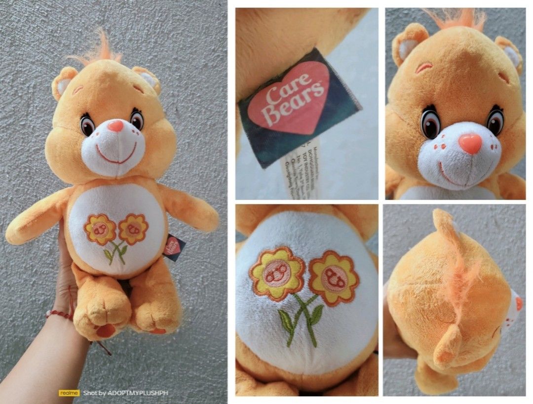 CARE BEARS Medium size Assortment (a) (Category: Plushies & Soft Toys) located in Taguig. Submitted by adopt.my.plush.ph (Listing ID 1403418730, Image 2). Description: Good Luck Bear (Green) - 350.00 *9-11", with a four-leaf clover belly badge Amigo Bear (Orange) - 350.00 *11-13", with a spiral sun surrounded by small hearts & party streamers belly badge Friend Bear (L. Orange) - 390.00 HTF *11-13", with two smiling flowers belly badge ____ Work 