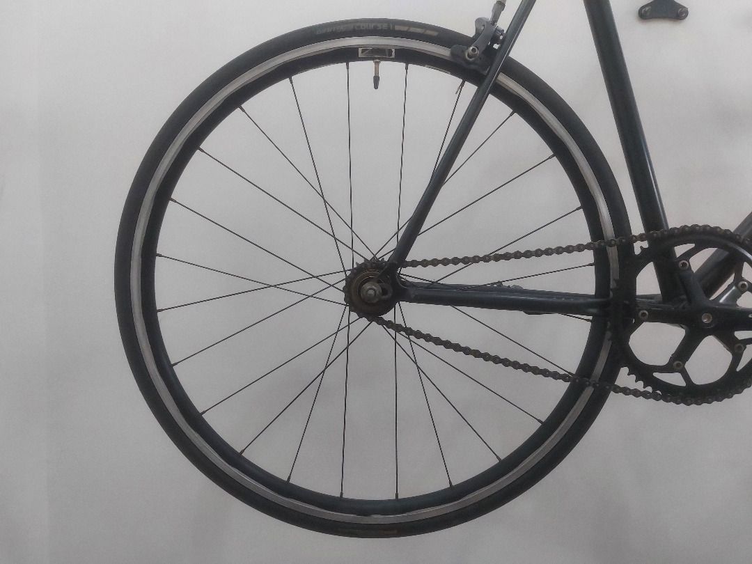 Celt Fixed Gear Bike (Category: Bicycles) located in San Jose del Monte. Submitted by celerycornbreadclam (Listing ID 1403551531, Image 3). Description: For Sale: Celt Fixed Gear Bike For ₱5999 only. BIKE DETAILS: FRAME: Black Celt Frame and Uncut Fork Headset and Square Tapered Bottom Bracket (103mm) Shimano Claris Brakes CRANK: 170mm Crank With 53t 130bcd Chainring Flat Pedals COCKPIT: +/-7 100mm Stem 38cm Dropbars Sensah Reflex 8 Speed Shifter
