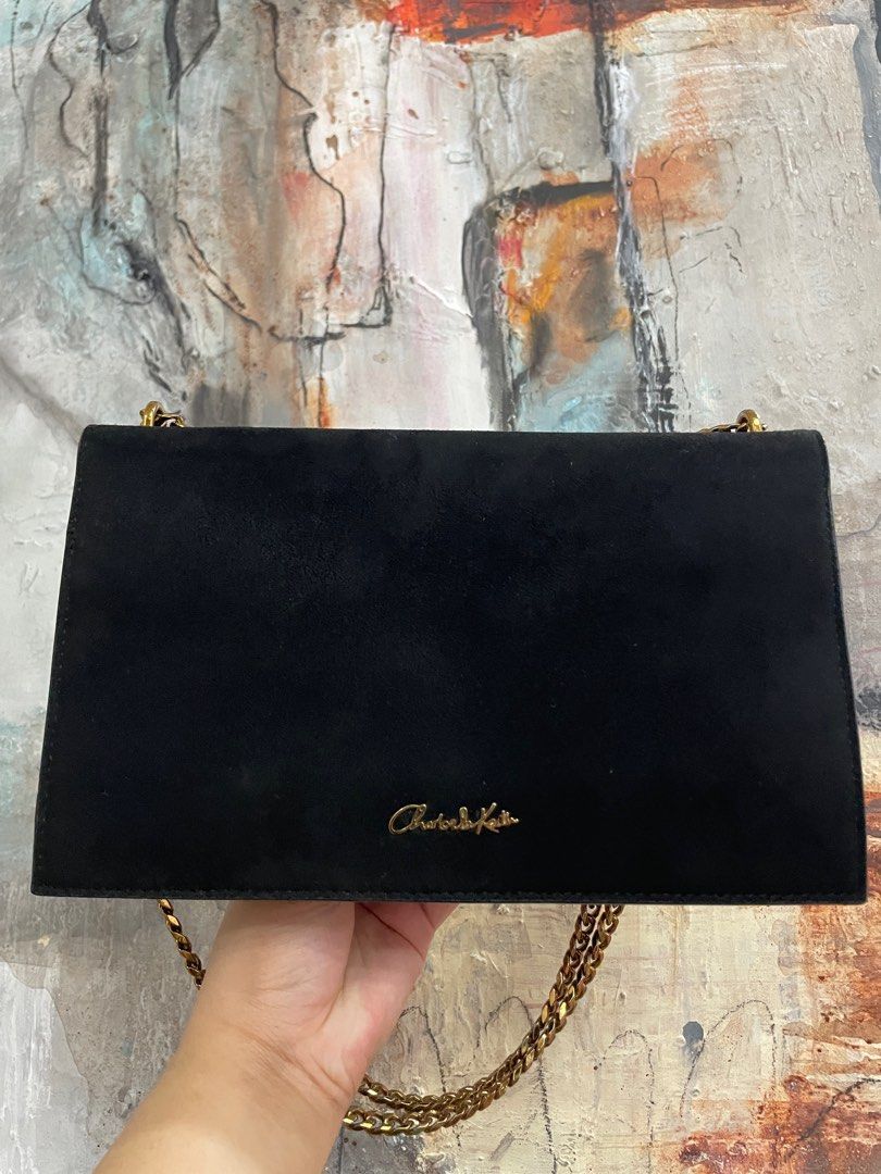 Charles & Keith Black Shoulder Bag (Category: Shoulder Bags) located in Las Pinas. Submitted by thingsupforgrab (Listing ID 1403531199, Image 1). Description: Suede fabric.