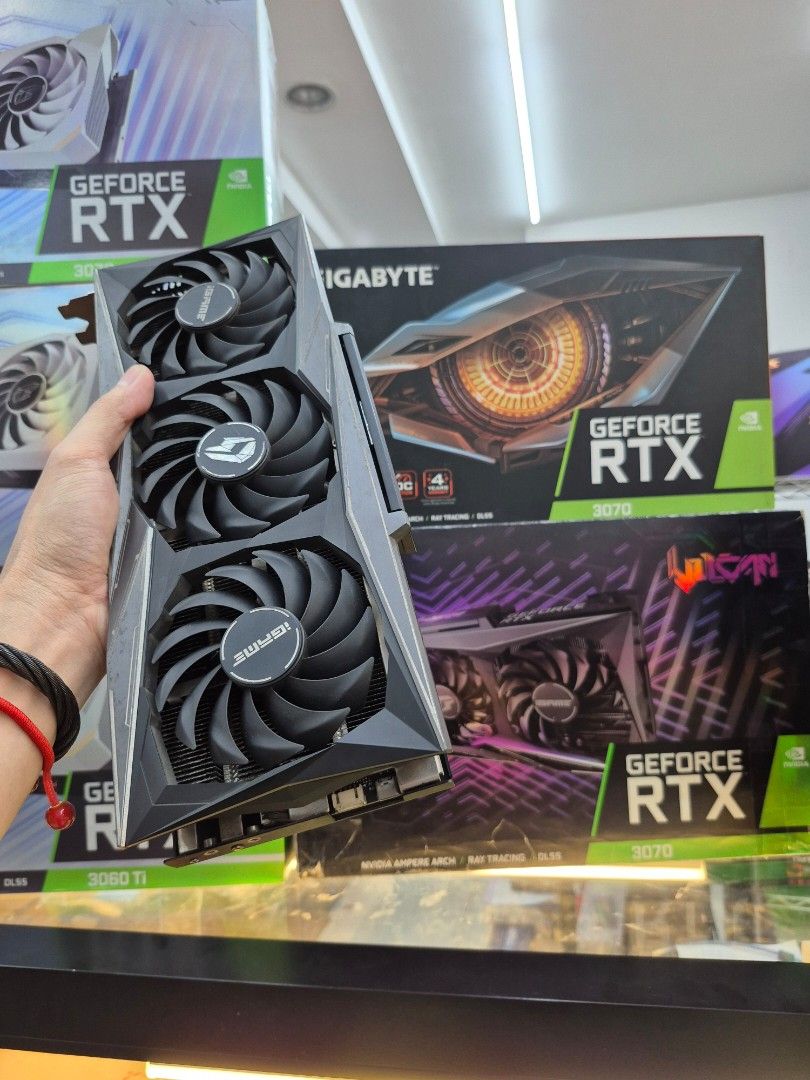 Colorful iGame VULCAN RTX 3070 (Category: Computer Parts) located in Manila. Submitted by josephmaca15740 (Listing ID 1403452511, Image 1). Description: We're selling quality used graphics cards with store warranty price is negotiable, especially if both with the full system unit (less 3000) this can be traded in with your old graphics cards testing can be done in our store in Gilmore avenue, New Manila Quezon City fb page: PCGILMORE.