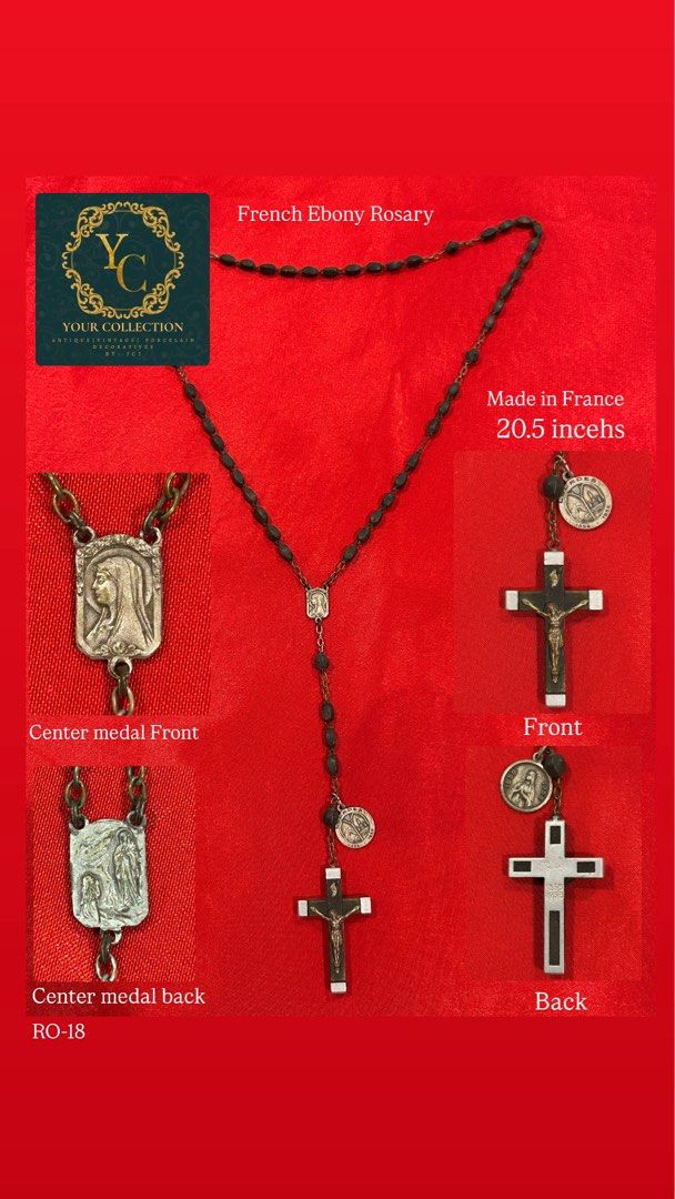 French Ebony old rosary (Category: Religious Items) located in Bulacan. Submitted by YourCollection (Listing ID 1403436541, Image 1). Description: 20.5 inches .
