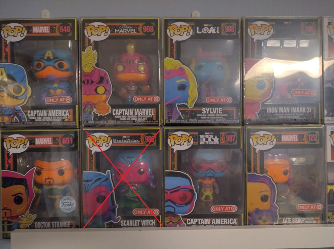 Funko Pop - Marvel （分類：手辦雕像）位於 Hong Kong。 由 keithyue11 提交（商品編號 1403596708，圖片 2）。簡介： Funko Pop - Marvel 每隻HK$65 Captain America - 648 Doctor Strange - 657 Captain Marvel - 908 Sylvie - 988 Captain America - 987 Iron Man (Mark 3) - 1406 Kate Bishop - 1212 Wenwu - 847 Wade Wilson - 489 Deadpool - 754 Captain Carter - 968 Infinity Ultron - 973 Dark Captain Marvel - 657 Lady Loki - 1029 石硤尾 / 深水埗交收。