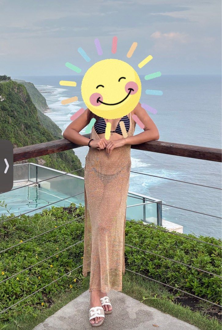 Gold Mesh Cover Up Dress (Category: Dresses) located in Taguig. Submitted by phimeh (Listing ID 1403533244, Image 1). Description: Metallic mesh cover up Freesize .