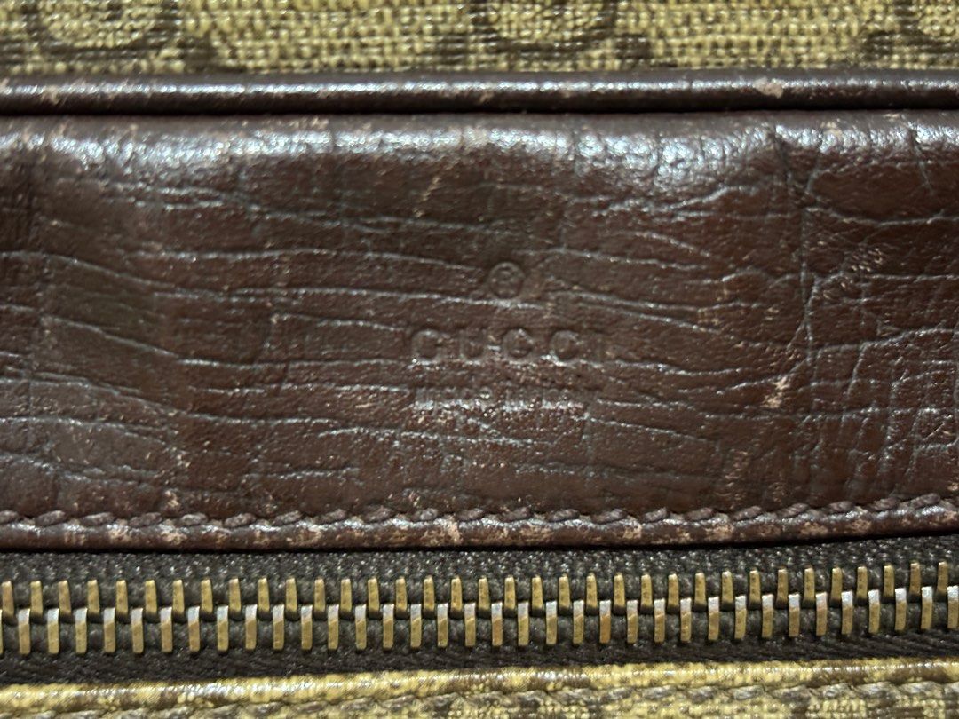 Gucci GG Supreme Shoulder Bag (Category: Luxury Bags & Wallets) located in Quezon City. Submitted by dmanille (Listing ID 1403103176, Image 3). Description: - Authentic Gucci shoulder bag - Iconic GG Supreme canvas - Brown leather trim and shoulder strap - Multiple compartments with zipper closures - Classic design, perfect for everyday use With normal leather scratches , no tear on the GG leather.