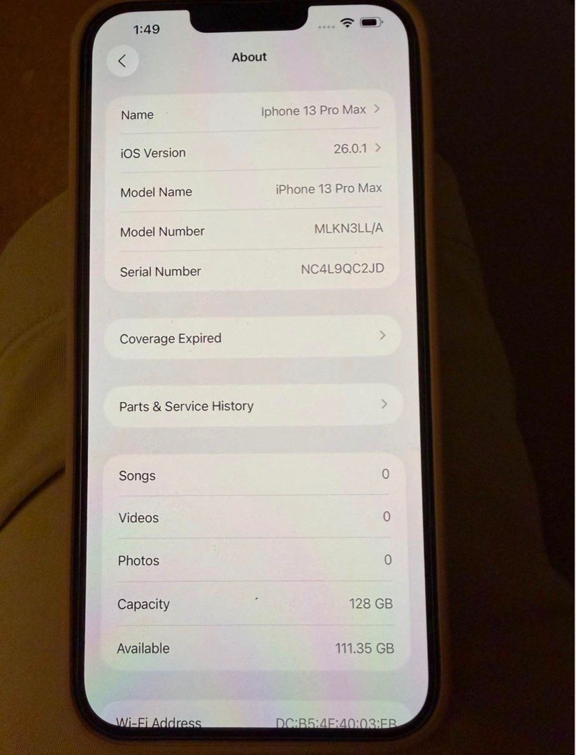 iPhone 13 Pro Max - 128GB Gold (Category: iPhone X Series) located in Makati City. Submitted by annarelos (Listing ID 1403581596, Image 2). Description: iPhone 13 Pro Max - 128GB - Gold Like new condition - never used without a case or screen protector 74% Battery Health Cash buyers only Pickup at or near sellers home Includes: - Case - Charging cord but no charger.