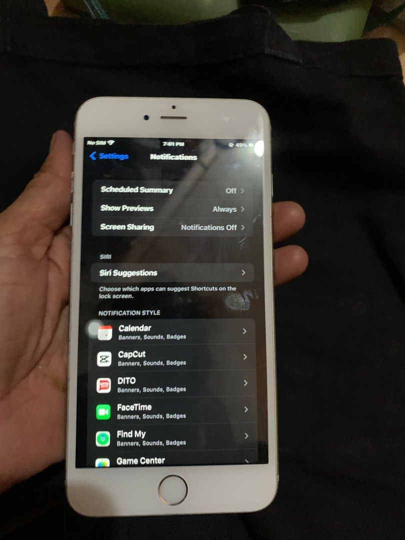 Iphone 6S 64GB (Category: iPhone 6 Series) located in Taguig. Submitted by madisam (Listing ID 1403559775, Image 2). Description: Issue: Home botton kayo ng mgpagawa Battery health :77% .