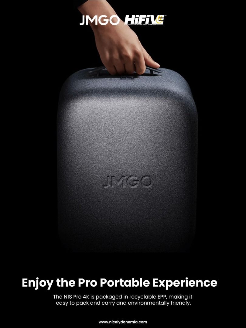 JMGO N1S Pro 4K Projector (Category: Projectors) located in Caloocan City. Submitted by hifivebynicelydone (Listing ID 1403491273, Image 2). Description: Experience stunning 4K visuals with the JMGO N1S Pro projector. Enjoy rich colors, high contrast, and an immersive home entertainment experience..
