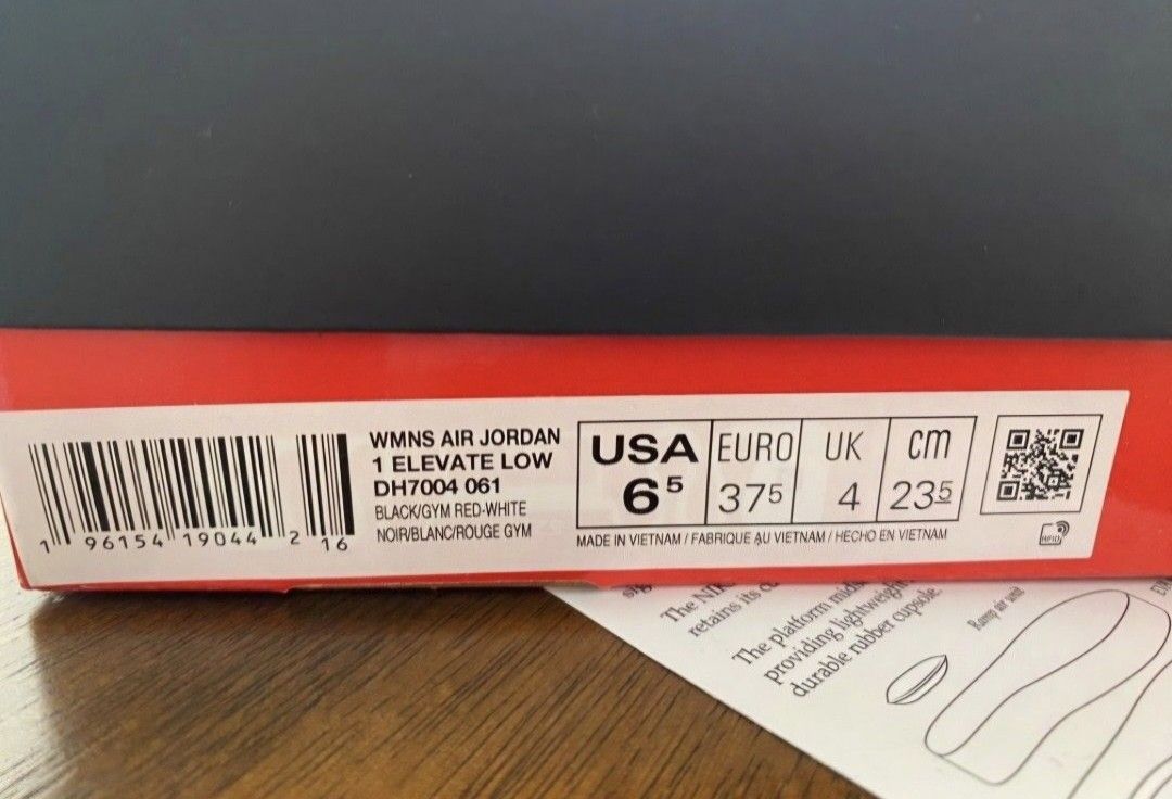 Air Jordan 1 Elevate Low MIDYEAR SALE (Category: Sneakers) located in Bulacan. Submitted by firsthand_personalstuff (Listing ID 1403603573, Image 3). Description: Steal Price!!! - Nike Air Jordan 1 Elevate Low - Color: Black and Red - Platform sole / 3500 only - Size: US 6.5, EUR 37.5, UK 4, 23.5 cm - worn 2x condition - Includes original box *All items are from brandnew condition.