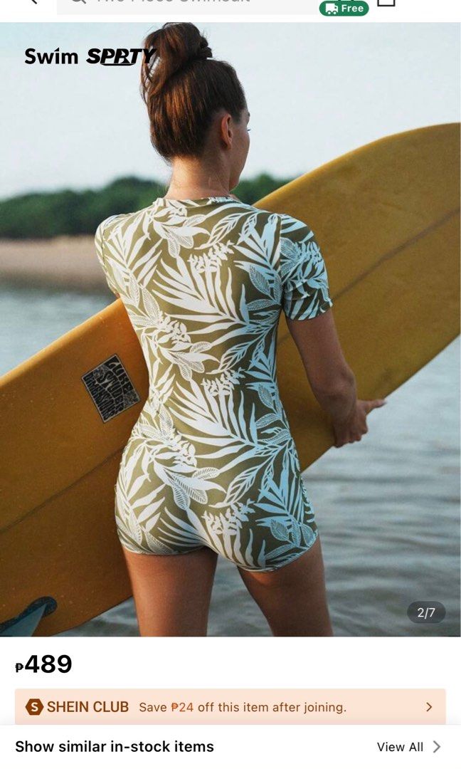 One Piece Rushguard (Category: Rash guard) located in Manila. Submitted by an.declutter (Listing ID 1403465760, Image 3). Description: - Front zipper - Short-sleeved top - Polyester fabric Rfs: Not my style, brandnew pa 📍 Location: Sta. Mesa, Manila ✨ Size: XS - Semi Medium 💸 MOP: GCash or COD (+₱20) 📦 Courier: J&T (shipping fee starts at ₱40) 🚫 NO RETURN & REFUND If you have any questions, please feel free to dm me! 💬.