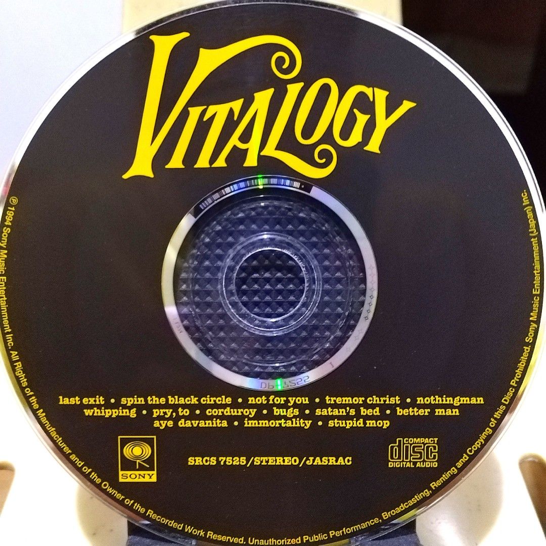 Pearl Jam - Vitalogy CD Album (Category: CDs & DVDs) located in Taguig. Submitted by znarfscriber (Listing ID 1403564388, Image 3). Description: Pearl Jam Vitalogy CD Album Made In Japan Sony Music Entertainment 1994 Includes lyric sheet insert. No OBI. Cover: EX Media: VG+ RFS: Decluttering / Need Funds.