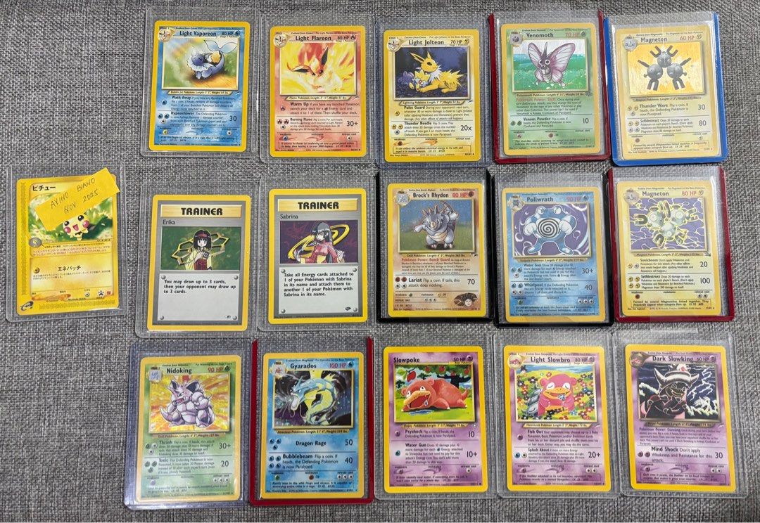 Pokemon cards vintage (Category: Raw Singles) located in Manila. Submitted by abb88 (Listing ID 1403557823, Image 1). Description: Cards for sale Mewtwo promo NM 2200 Mewtwo promo NM 2200 Mewtwo promo LP 1700 Dark houndoom NM front LP back ( SOLD ) Houndoom neo discovery NM ₱ 3850 Houndoom Neo Destiny NM ₱ 7250 Dark Blastoise MP ₱2250 Dark dragonite MP ₱2250 Vaporeon LP ₱800 ok Dark Dugtrio NM ₱1150 Dark machamp LP ₱ 1050 Haunter fossil LP MP ₱80