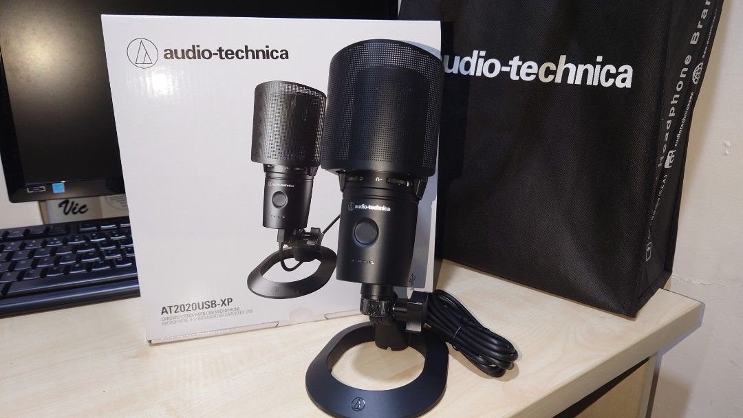 Professional microphone AT2020USB-XP (Category: Microphones) located in Manila. Submitted by simple_item_great_value (Listing ID 1403434800, Image 1). Description: Audiotechnica professional microphone The AT2020USB-XP provides streamers, podcasters, and other content creators a convenient and professional microphone solution. With the award-winning sound of the original AT2020. The AT2020USB-XP is packed with studio-quality features and onboard 